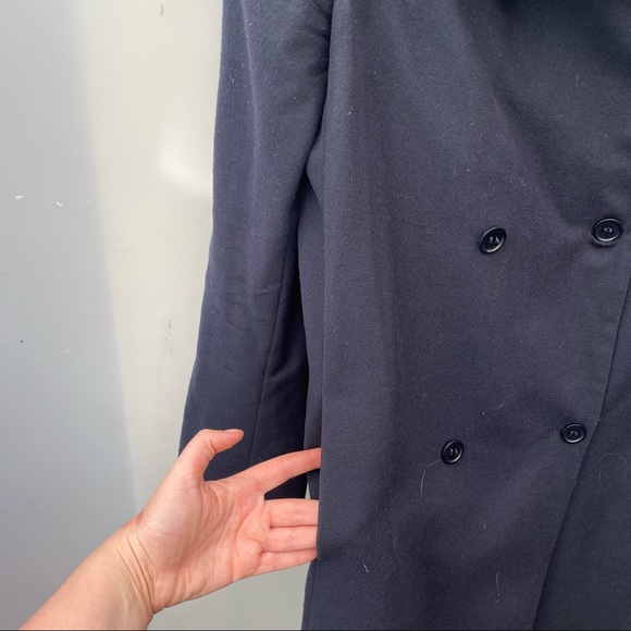 Calvin Klein long navy wool & cashmere coat 6 - Picture 6 of 11